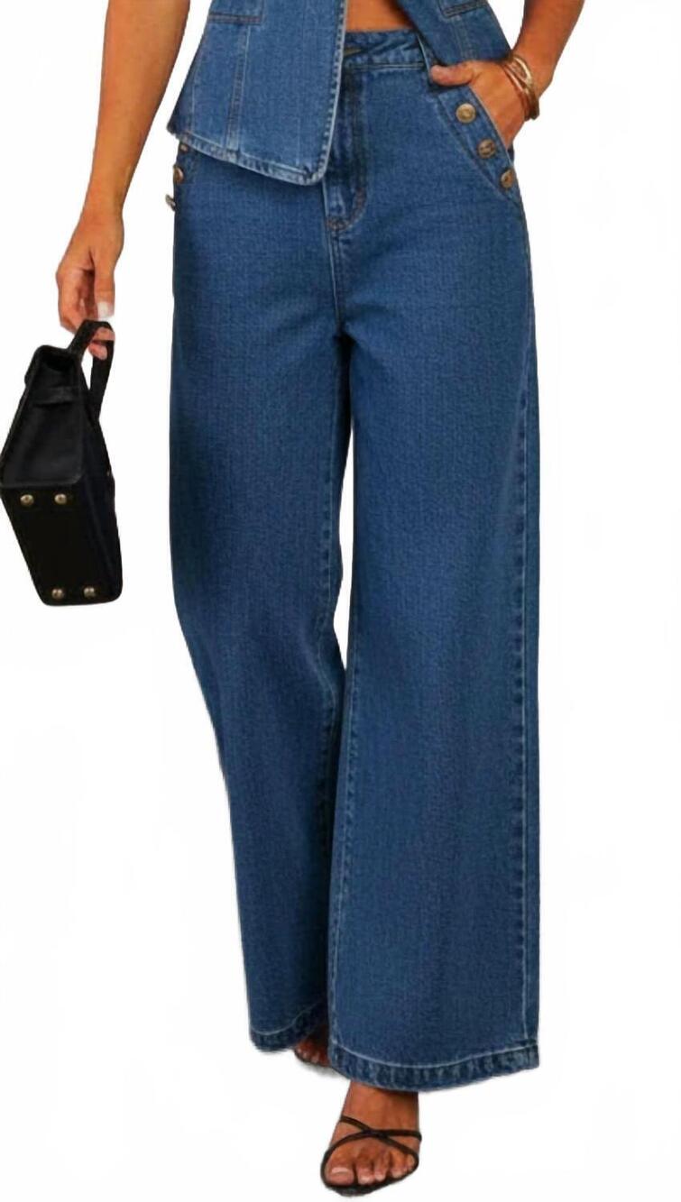 NEW EMBERLOOM wide leg denim trousers in blue